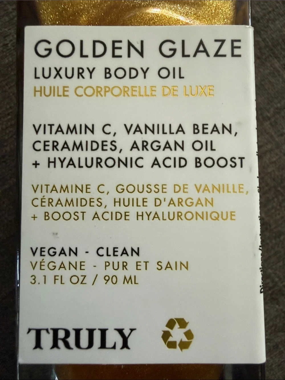 TRULY Golden Glaze Luxury Body Oil - Shimmery Gold